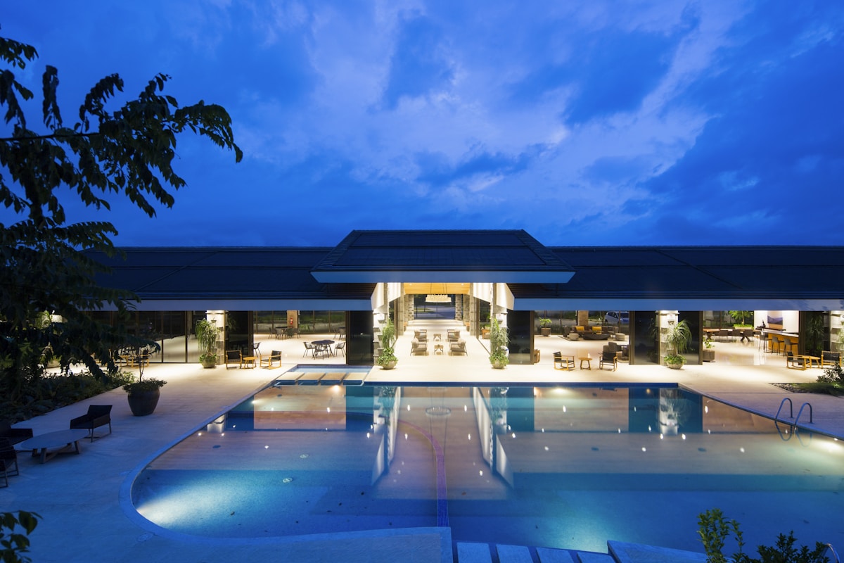 Luxury hotel exterior pool