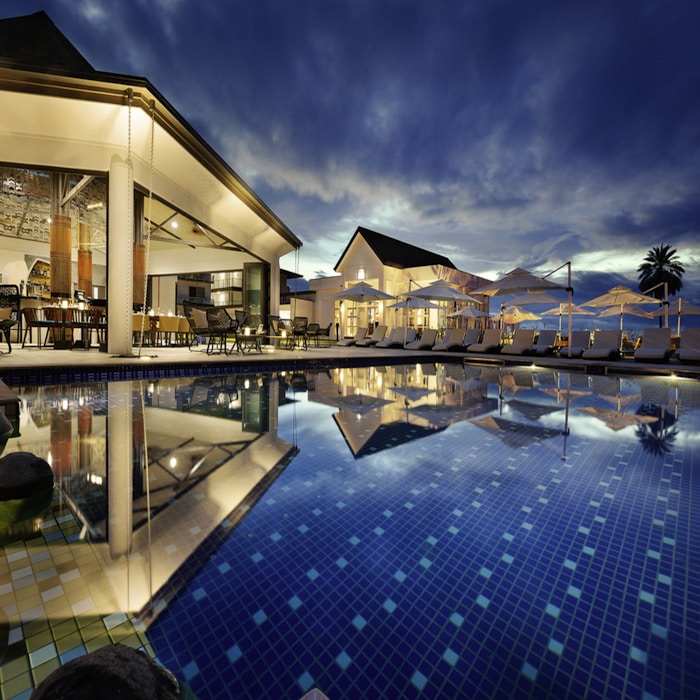 Hotel pool sea view